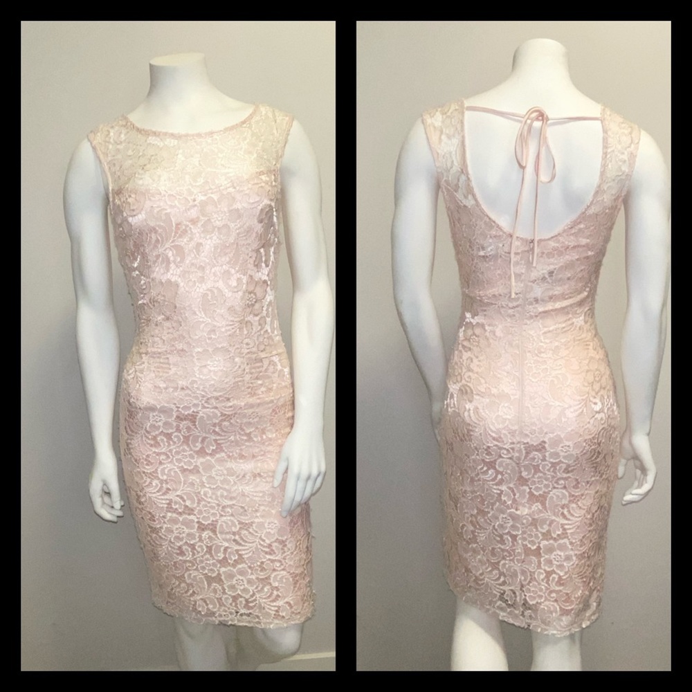 NWT XXS Light pink lace Le Chateau dress